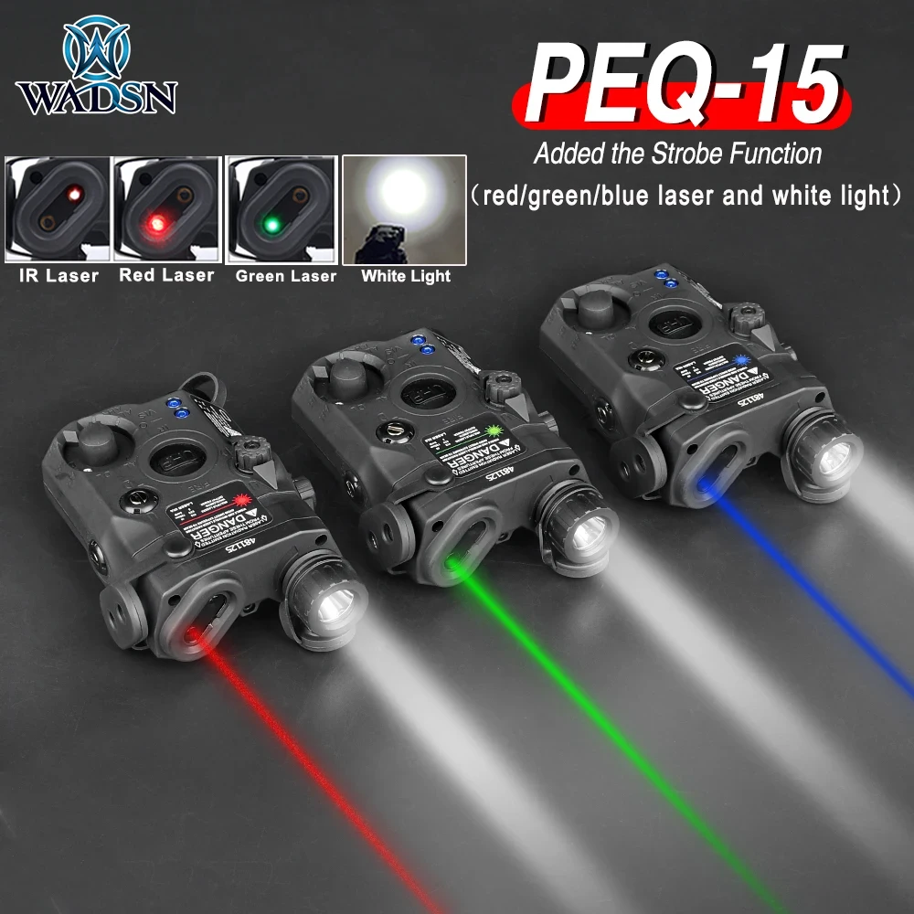 

WADSN Tactical LA-5C UHP PEQ15 Green Blue Red Laser Strobe WhiteLight IR Sight Weapon ScoutLight for 20mm Rail Hunting Airsoft