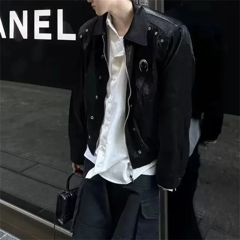 

e Liquid Metal Design Trend Versatile Jacket For Men With a High-end Feel, Featuring a Silhouette and a Short Lapel
