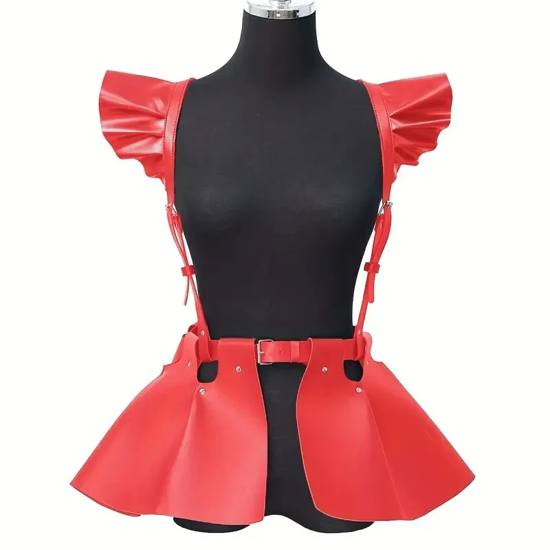 Fashion Ruffle Suit Shoulder Decoration Faux Leather Dress Women's Fashion Accessories Shoulder Decoration Faux Leather Belt