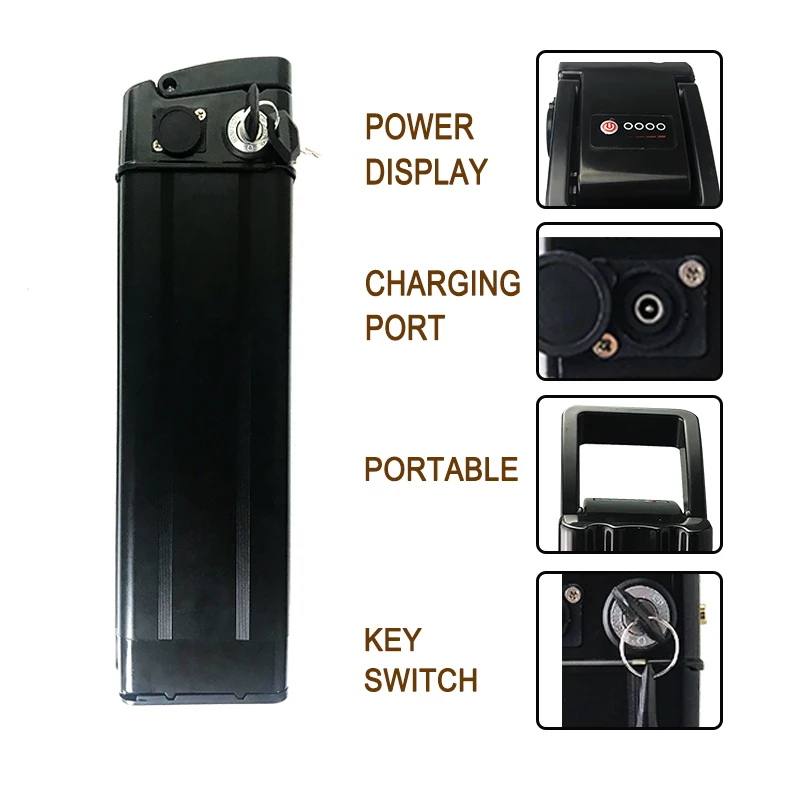 Silver Fish 36V LI-ION Battery 10/15/20Ah For 350W 500W 750W Top discharge for Heybike City Commuter 5