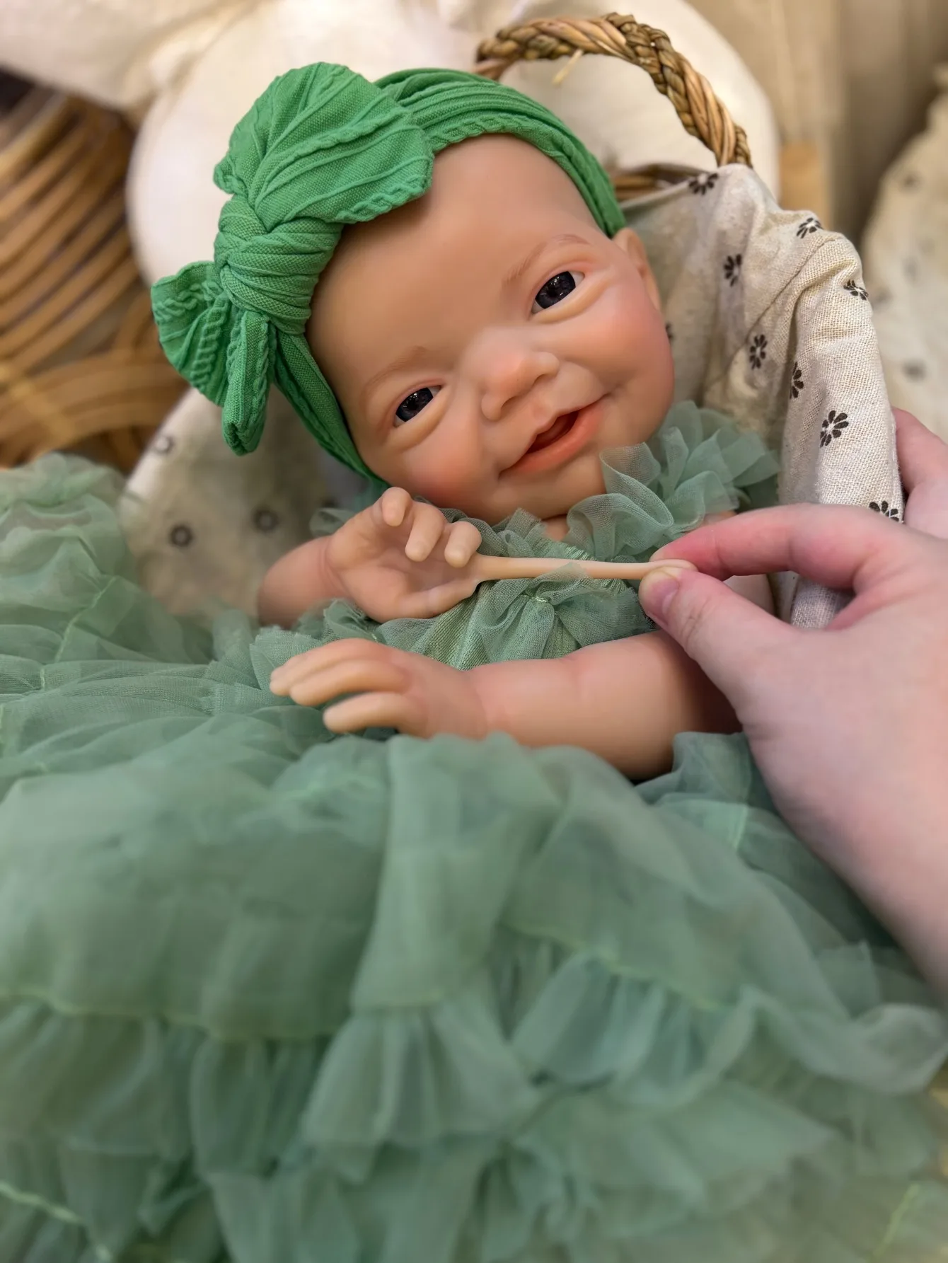 Aizwa1 18-calowa Ręcznie Robiona Miękka Silikonowa Lalka Niemowlę Bebe, Miękka w Dotyku, Skóra Malowana 3D, Lalka Reborn Dziewczynka, Prezent Urodzinowy dla Dzieci