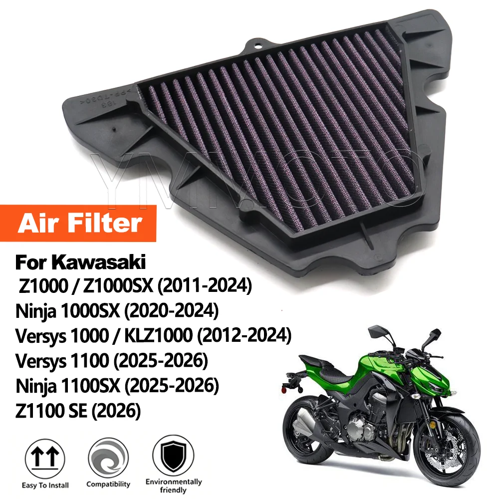 Motorcycle High Flow Air Filter For Kawasaki Z1000 Ninja 1000SX Versys 1000 Z1000SX Air Intake Filter Air Purification Cleaner