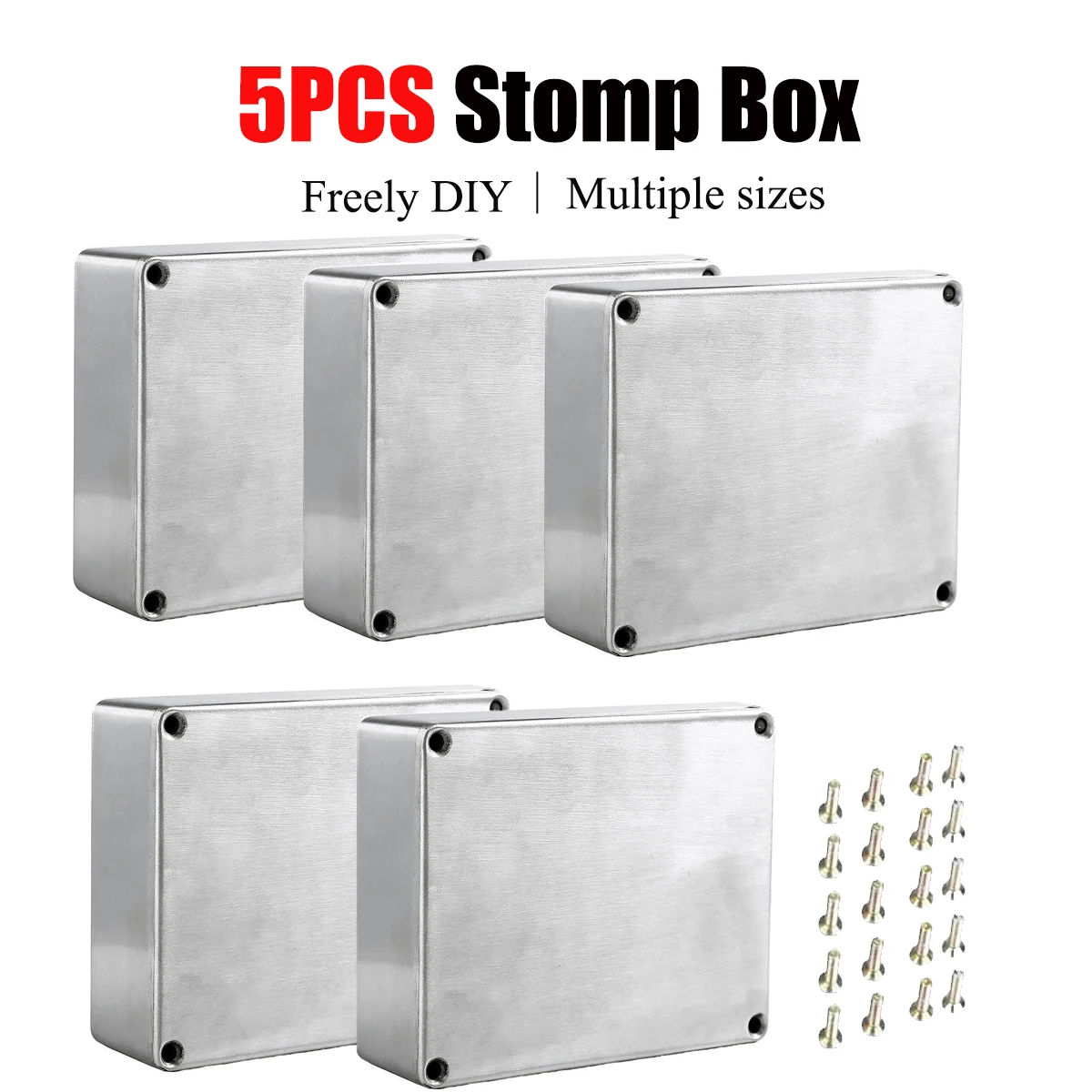 

5PCS Professional Guitar Pedal Case Set - High-Quality Aluminum Alloy DIY Stomp Box - 12 Model Options - Easy to Drill & Paint