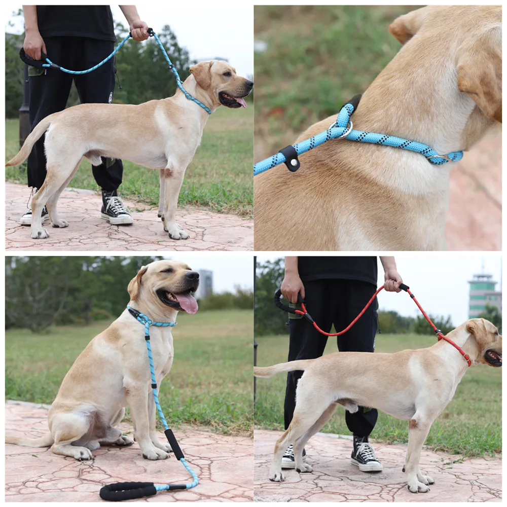 1.6M Reflective Rope Dog Lead Leash for Small Large Dogs Nylon Basic Leashes Dog Walking Big Dog Collar