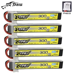 TATTU 300mAh 75C bateria Lipo 3.8V dla helikopter RC Quadcopter FPV części do dronów wyścigowy 1S akumulator + ładowarka