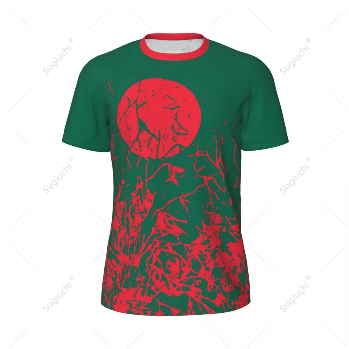 Exclusive design Bangladesh Flag Grain 3D Printed Men For Running Bike Soccer Tennis Fitness Sports tshirt Mesh Short T-shirt