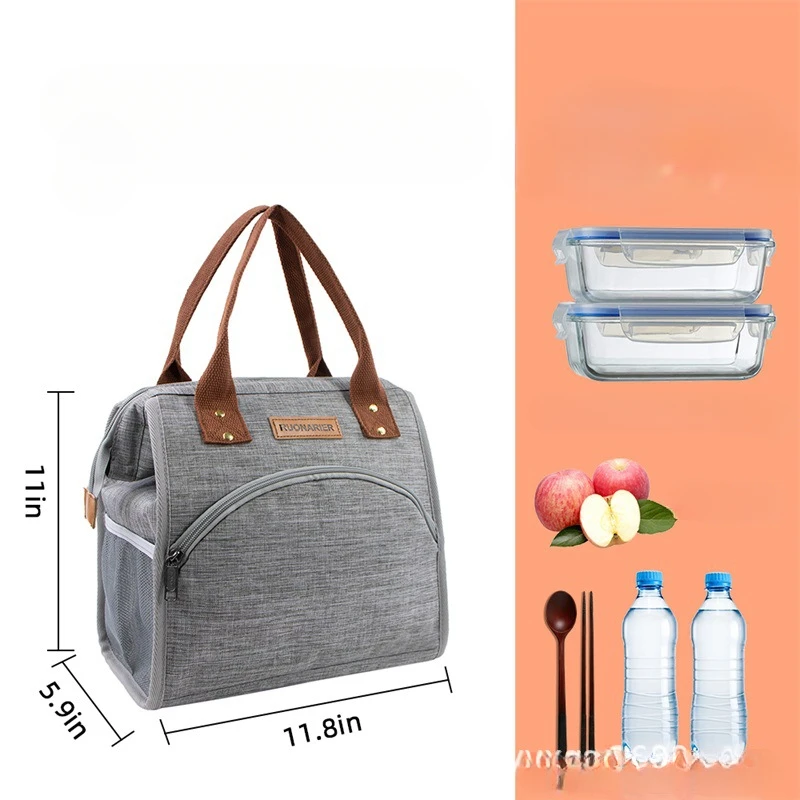 Women Insulated Lunch Box Wide-Open Lunch Tote Bag Thermal Snacks Organizer for Men Adults Work Picnic Hiking Beach Fishing