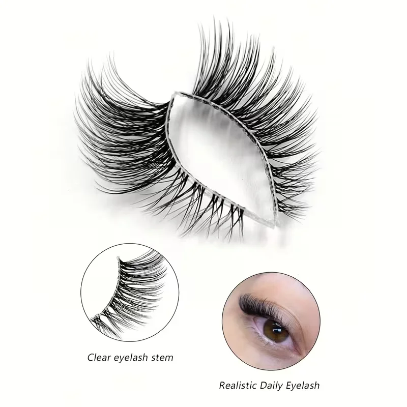 5 Paar Natürlich Aussehende Lockige Halbwimpern - Verleihen Ihren Augen Volumen und Definition für Dates, Partys und Bühnen-Make-up - Halbwimpern – Detail 5