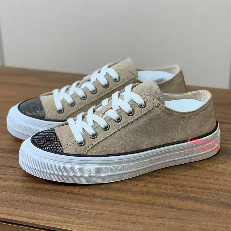 

2025 Autumn New Suede Flat Loafers Shoes Women Lace Up White Dress Shoes Designer Casual Party Vacation Walking Shoes For Women