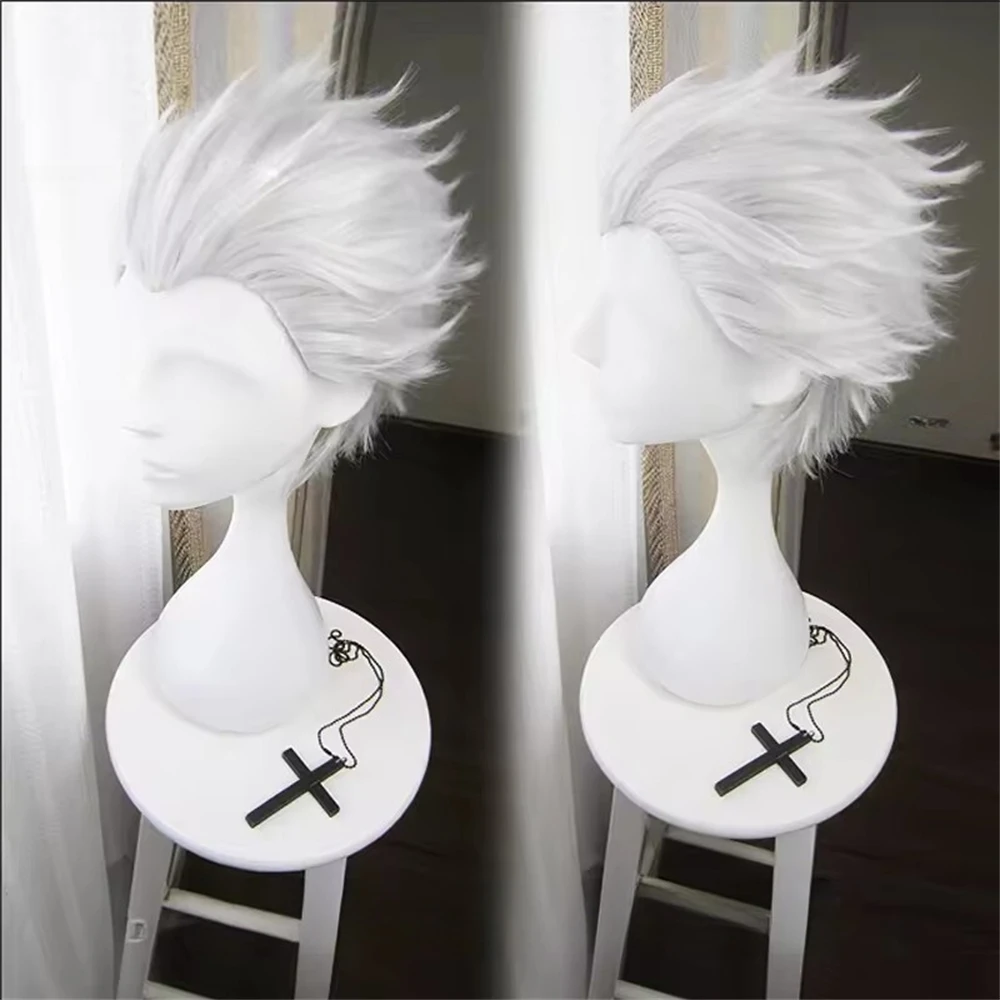 Fate Stay Night Go Extra Archer Emiya Wigs Short Silvery Heat Resistant Synthetic Hair Anime Costume Cosplay Wig + Wig Cap