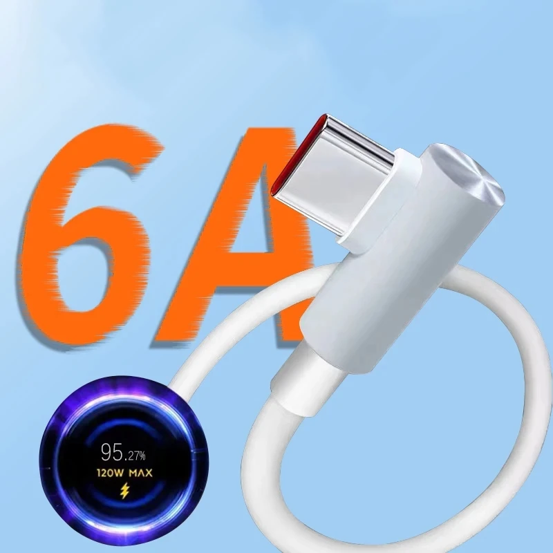 Original Xiaomi 120W 90W 67W 6A Usb Type C Game Fast Trubo Charging Cable 90 Degree Elbow For Mi 15 14 13 9 Poco X5 X6 F4 F5 Pro