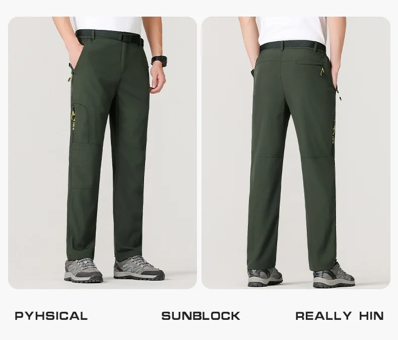 5XL Sommer Schnelltrocknende Wanderhose Herren Dehnbare Wasserdichte Taktische Hose mit Reißverschlusstaschen Leichte Angelhose – Detail 19