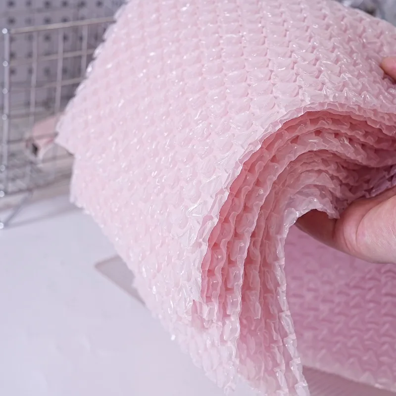 Thick Pink Heart Pattern Bubble Mailer Shockproof Foam Padded Gift Packaging Self Adhesive Mailing Envelope Bag