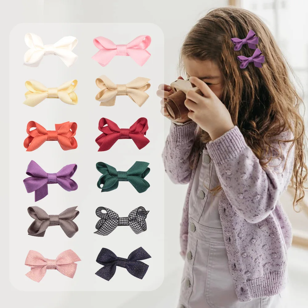 

High-End Children Headwear 8pcs Sweet Vintage Twisted Bow Hair Clip For Girls Princess Daily Outfits Ornaments