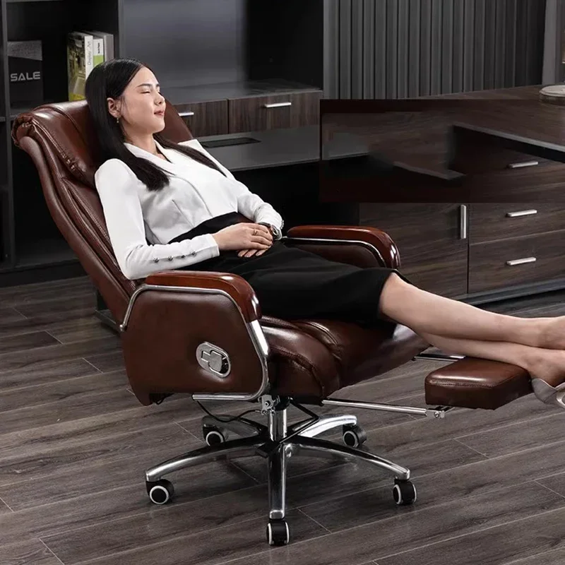 

Ленивое кожаное офисное кресло Трон Playseat Эргономичное офисное кресло для руководителя Скандинавская расслабляющая мебель для дома Sillas De Oficina