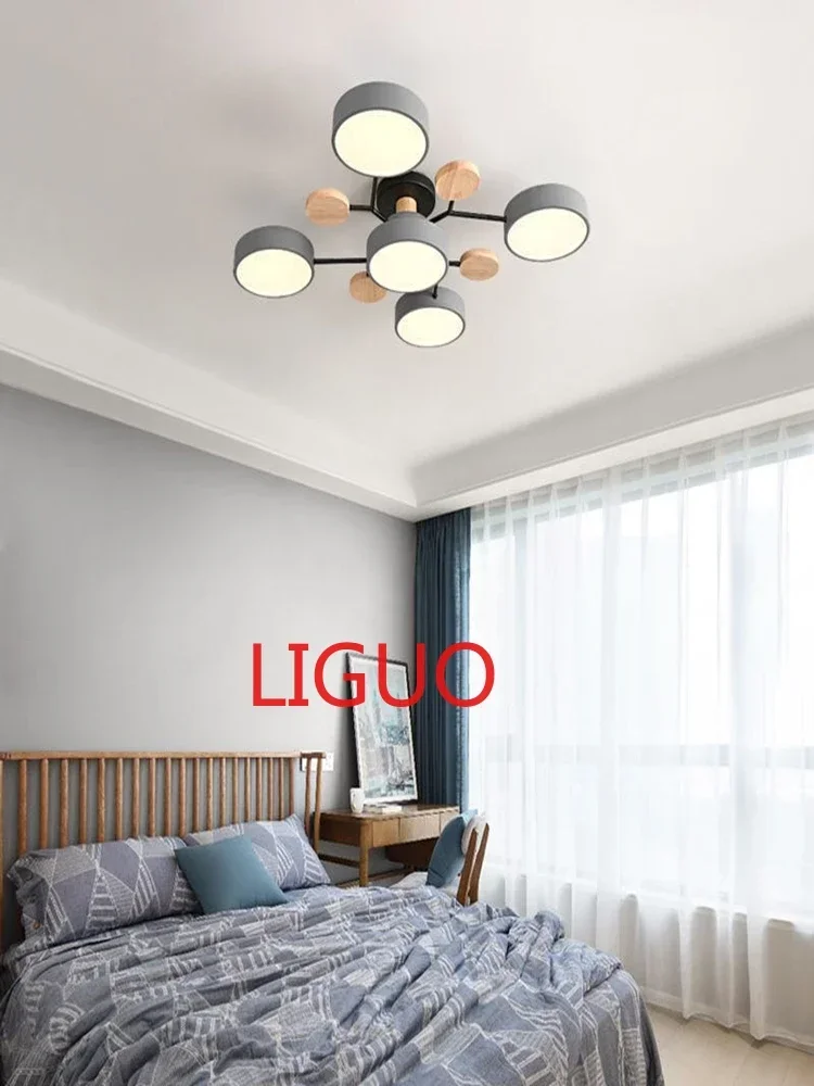 Living Room Lamp Restaurant Nordic Makaron Simple Modern Ceiling  Creative Personality Bedroom LED Pendant