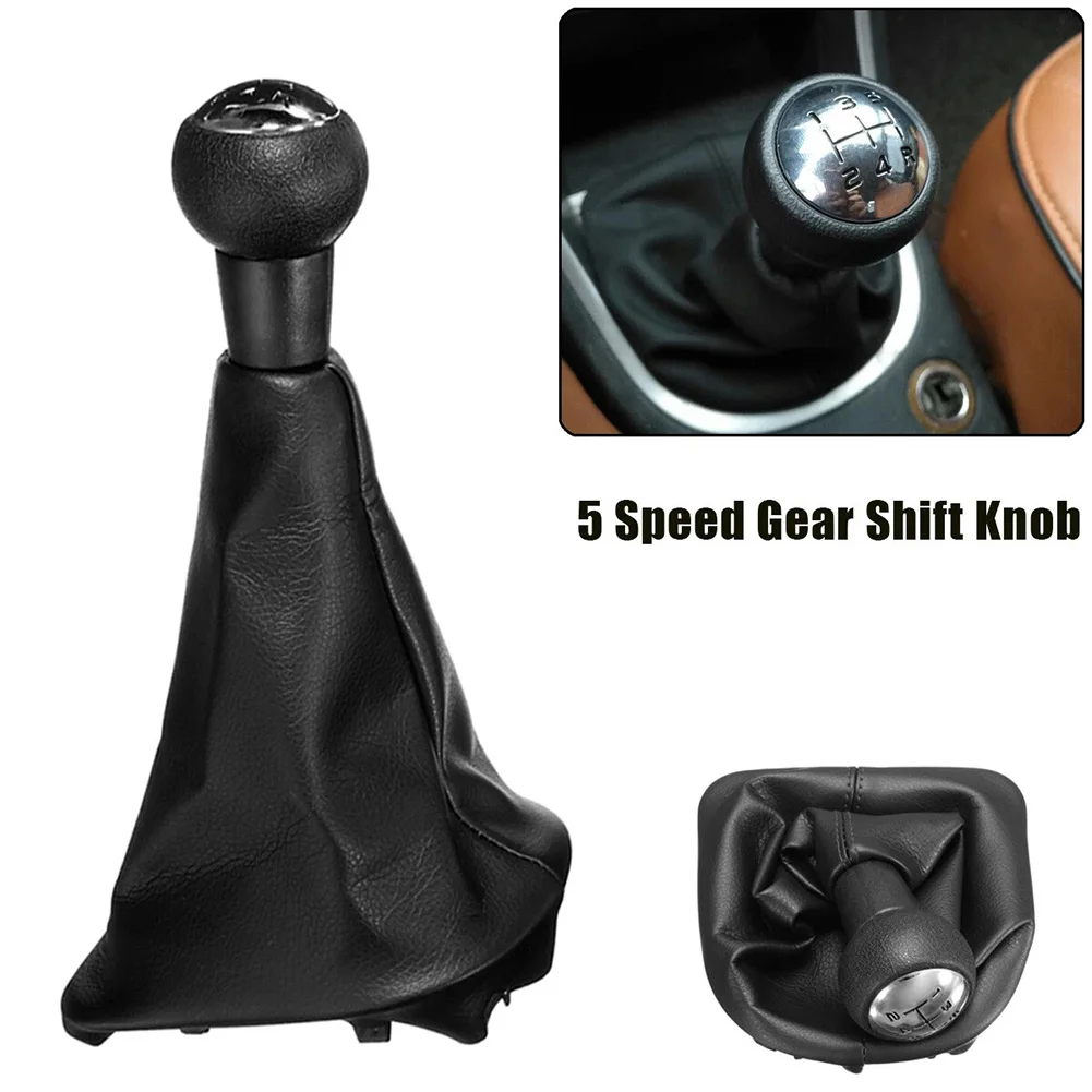 Black Car Gear Shift Knob Car Gear Shift Accessories Shift Knob Kit PU Leather Knob Stable Characteristics Easy Installation