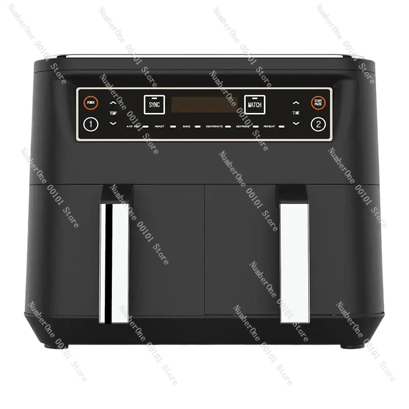 9L Touch Screen Double Air Fryer Electric Deep Fryer Oven Smart Air Fryers With 2 Independent Baskets