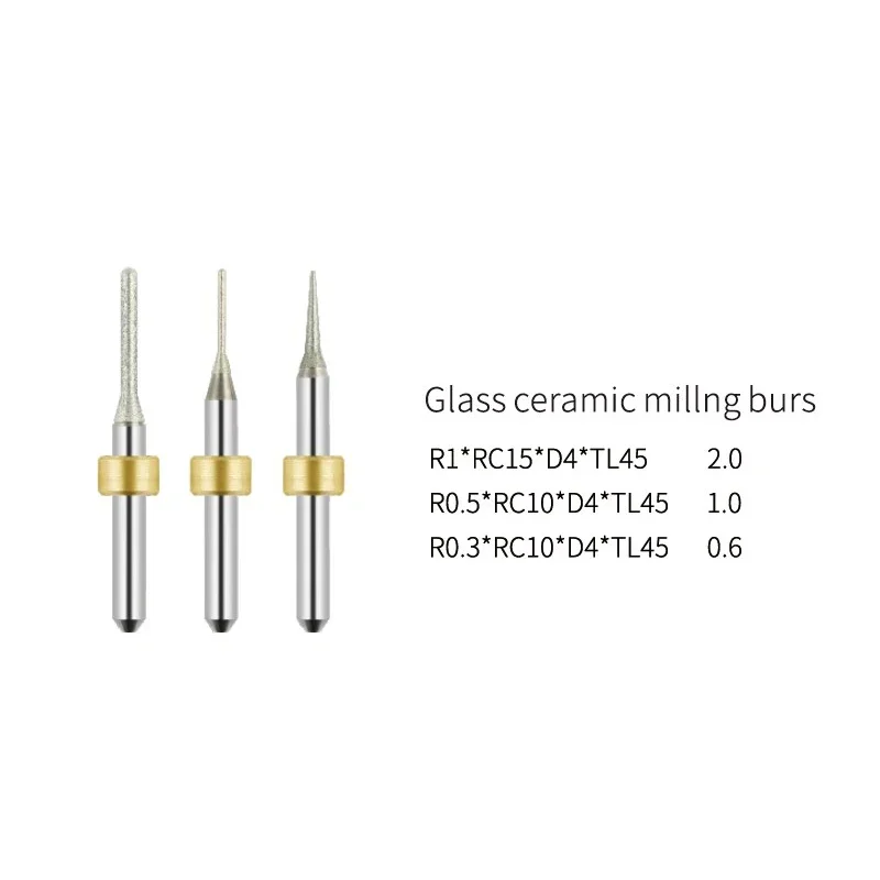 1PC Dental Lab Ideal Mill Glass Ceramic Milling  Cutter CADCAM Shank Diameter 4mm