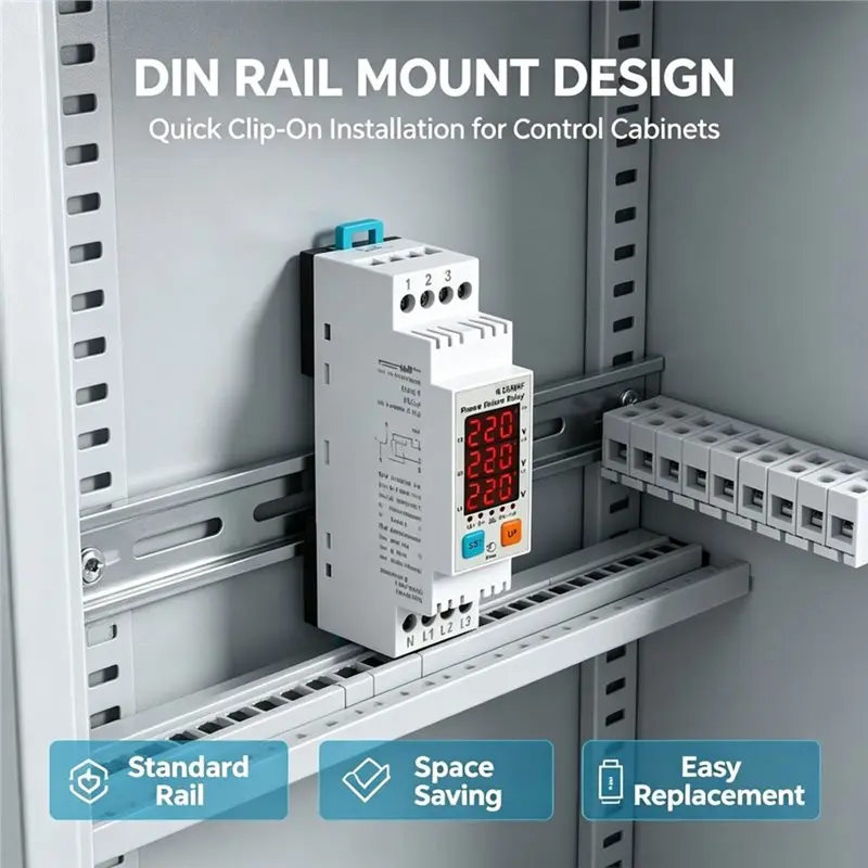 TKOH-Phase Failure Detection Relay Module DSP FKV-03NHF Voltage And Phase Sequence Protection