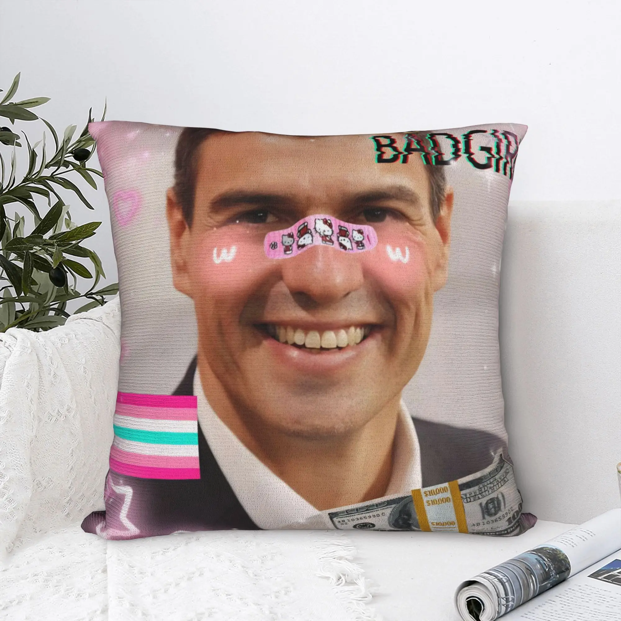 كيس وسادة بيدرو سانشيز إسبانيا PSOE غطاء وسادة بتصميم وردي لكرسي غرفة المعيشة أغطية وسائد مضحكة #4