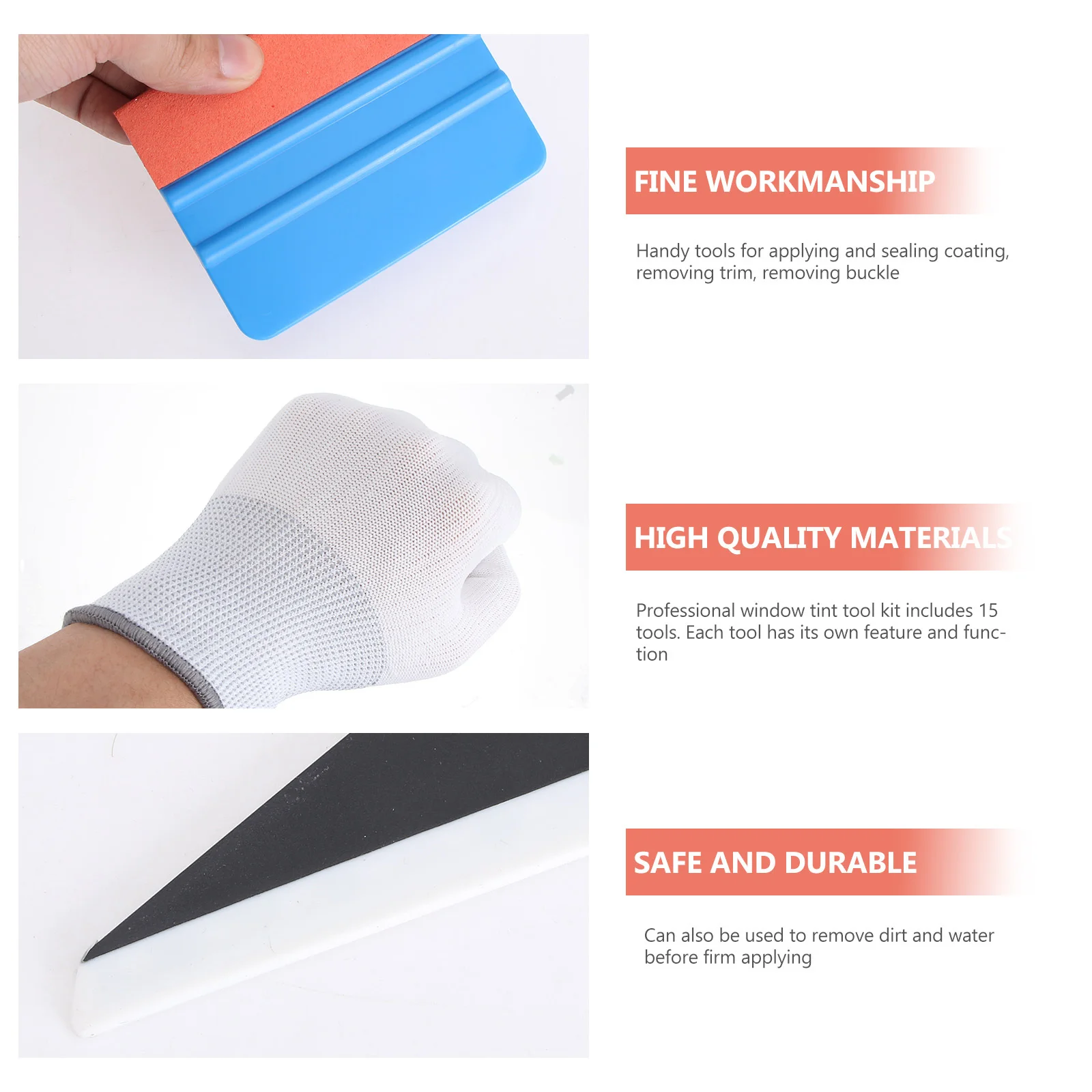 

Набор инструментов для тонировки автомобильных стекол, 15 предметов: профессиональный комплект для установки виниловой пленки, скребок, резак, инструмент для удаления пузырьков, набор для наклеивания пленок