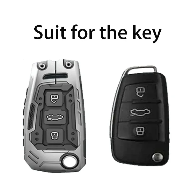 2024 Industrial Style for Audi A1 A3 A6 C5 C6 Q3 Q2 Q7 TT TTS R8 S3 S6 RS3 RS6 A4 Car Key Case Cover Fob Keychain Accessories