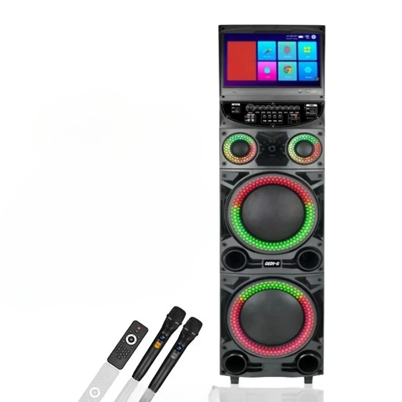 Portable Karaoke Machine, GD-1415, Touch Screen, 15.4 Inches, Karaoke Sound System, Intelligent System, Colorful LED Lights