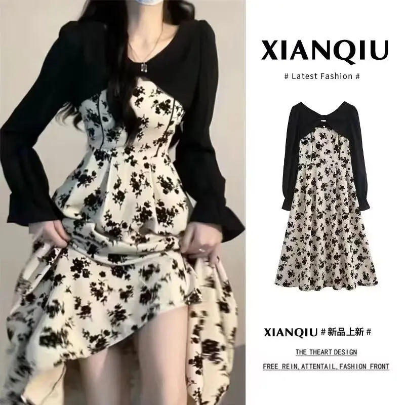 2024 New Small Korean Floral Women's Summer Wear Suit High-Grade Dress