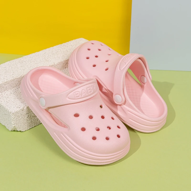 Summer Kids Outdoor Slippers Solid Color Trend Girls Causal EVA Beach Slippers Soft Versatile Children's Boys Slip-on Slippers