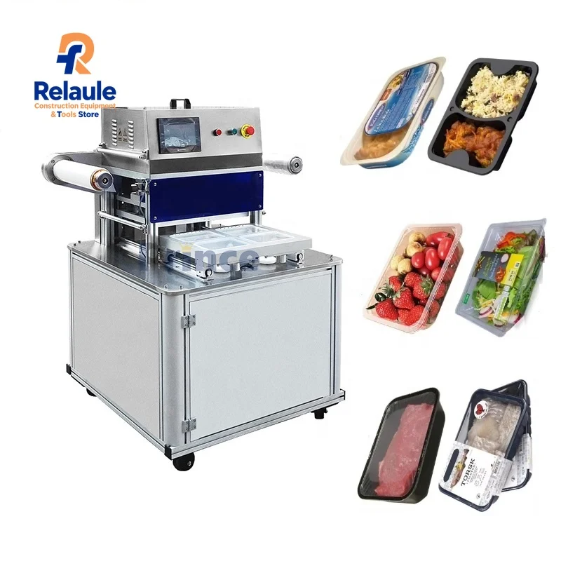 Fully Automatic Modified Atmosphere Packaging Machine Meal Meat Cooked Frozen Food Nitrogen Flushing Map Tray Sealing Machine