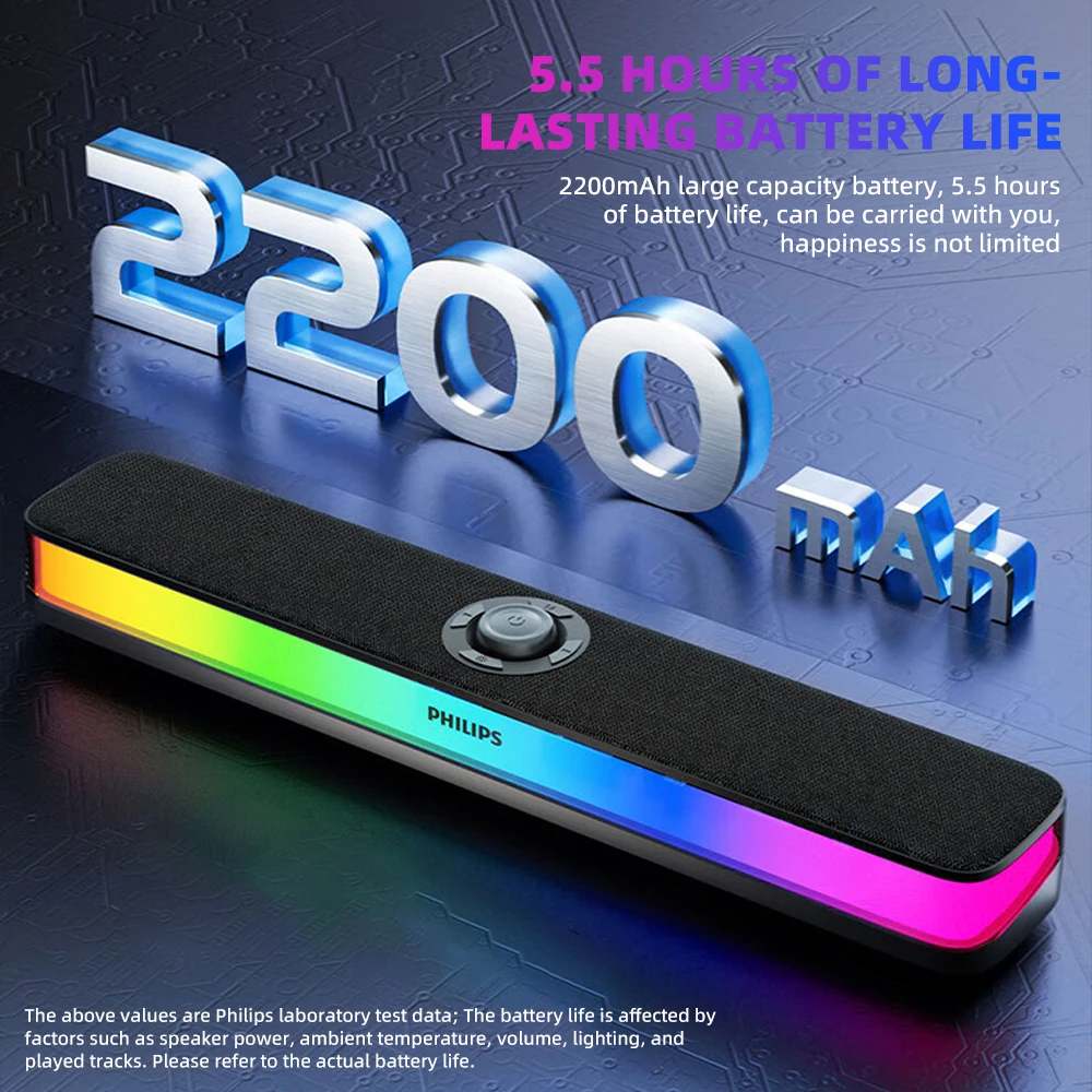 Philips SPA6109 RGB Gaming Soundbar with 2200mAh Battery