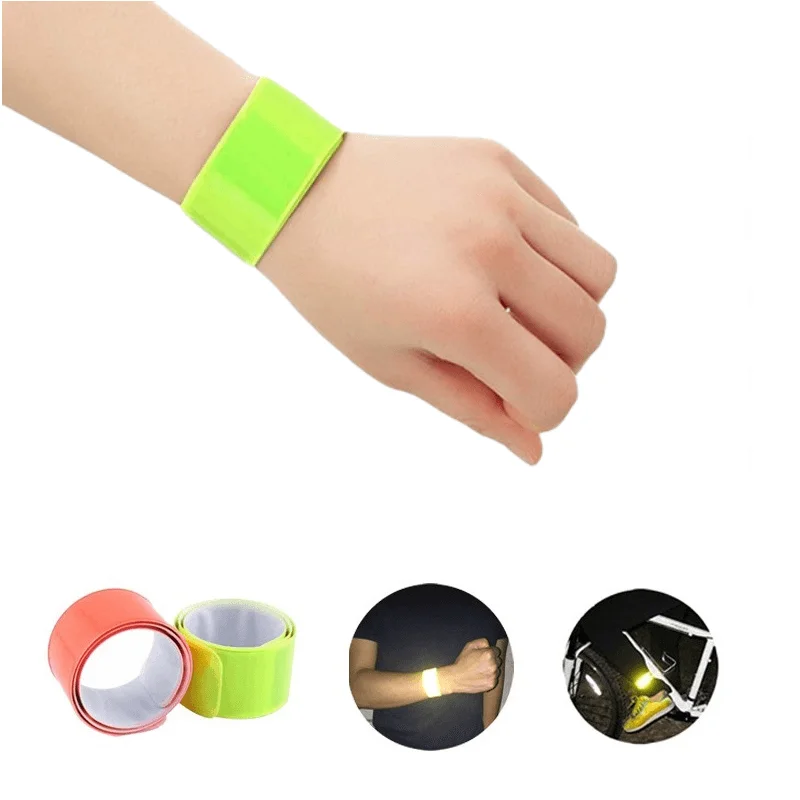 2 ชิ้น 40 เซนติเมตรสายรัดข้อมือสะท้อนแสง Slap Band สร้อยข้อมือของขวัญส่งเสริมการขายสําหรับ Man Woman Armband สําหรับวิ่งกีฬาความปลอดภัยการมองเห็น