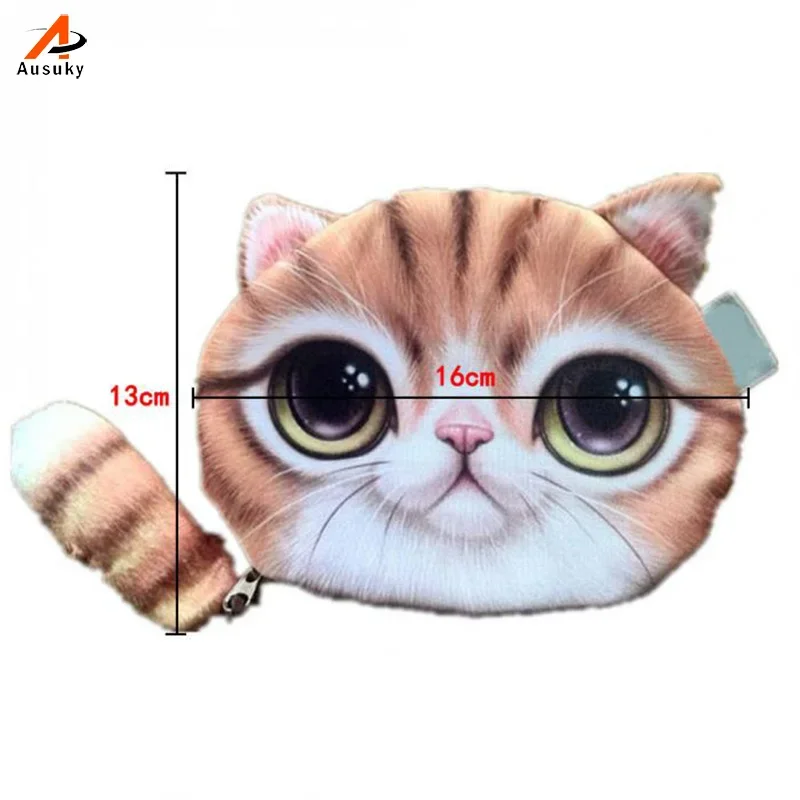 Ausuky Small Tail Cat Coin Purse Cute Kids Cartoon Wallet Kawaii Bag Coin Pouch Children Purse Holder Women Coin Wallet-15