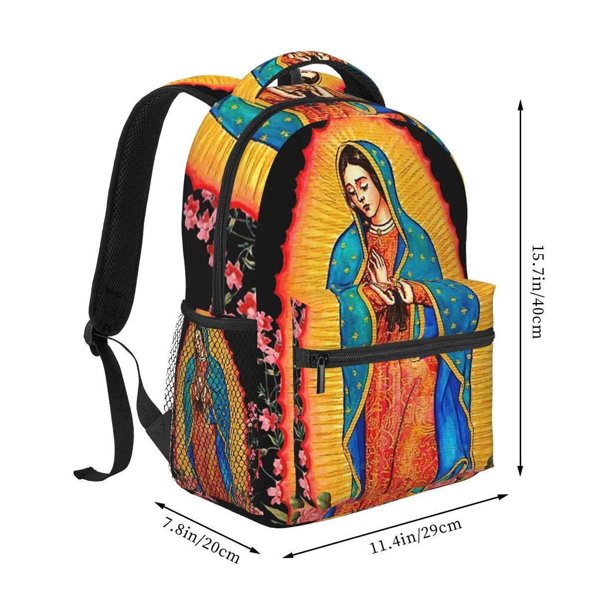 Prayer Religious Catholic Our Lady Of Guadalupe Backpack Student Boys Girls BookBag Kids School Bag Computer Shoulder Bags