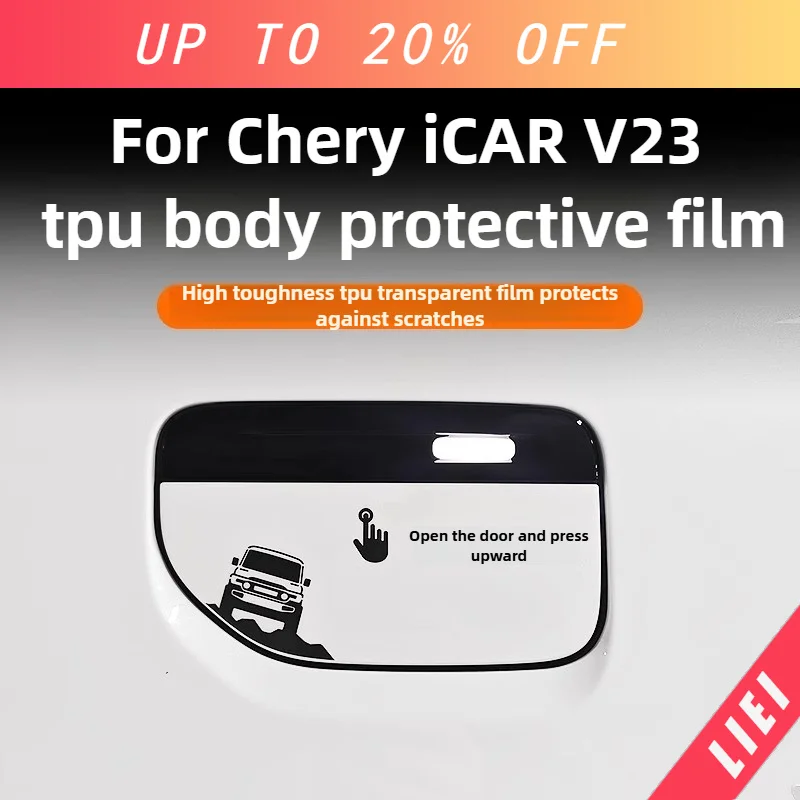 LIEI For Chery ICAR V23 Full Protection Kit, TPU Door Handle Cover Charging Port Film Tail Light Guard Scratch Resistance Access