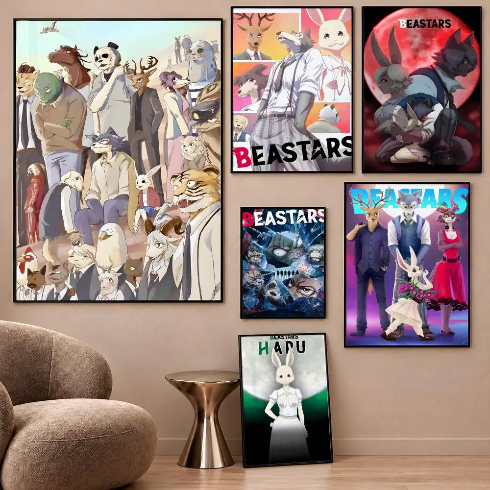 Anime BEASTARS Legoshi Haru Louis Wolf Poster Aesthetic Wall Art Poster HD Waterproof PP Self Adhesive Bedroom Dorm Room Decor