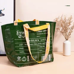 Portable PP Woven Fashion Women's Shopper Bag Reusable Foldable Eco-Friendly Grocery Tote Female Shopping Shoulder Bags Handbags