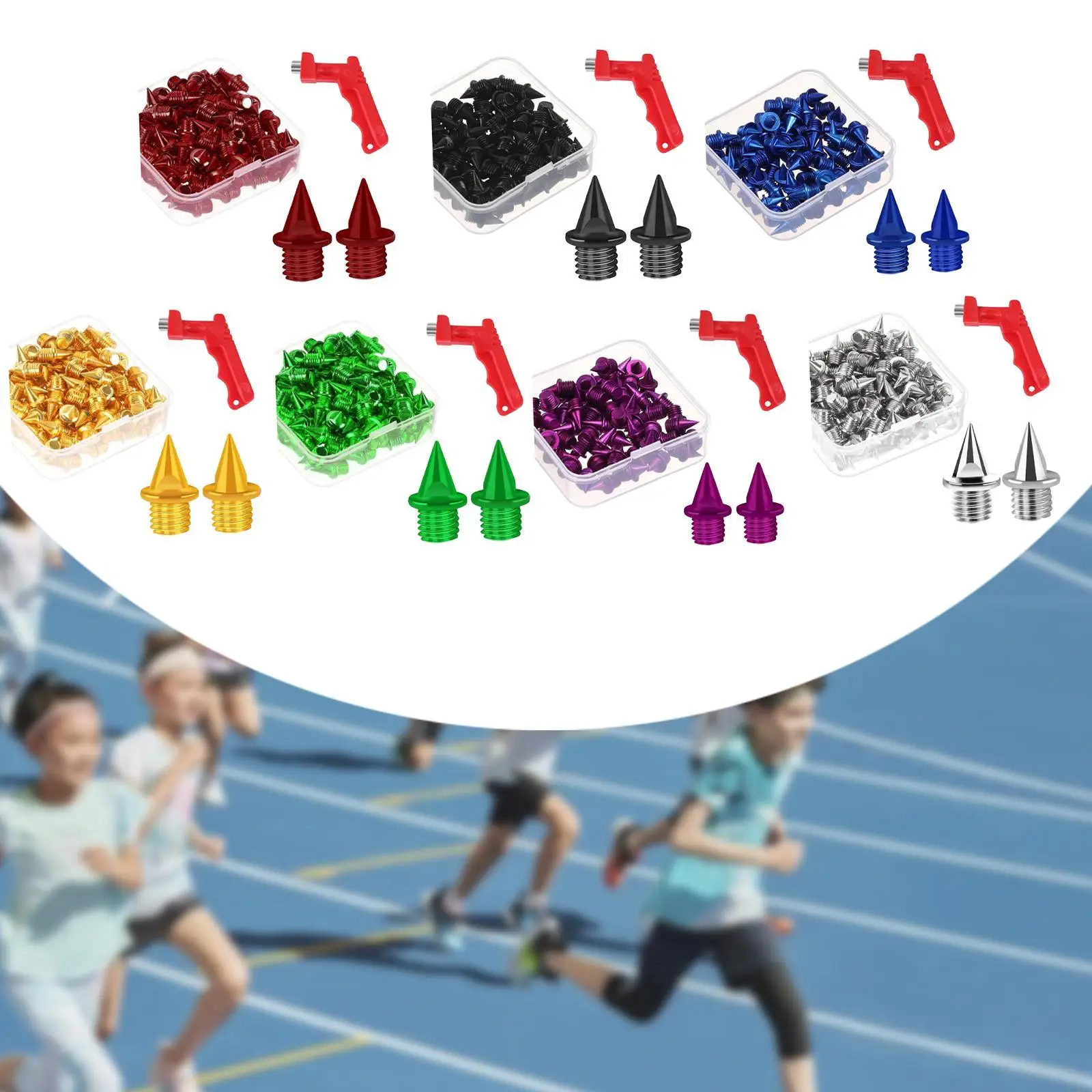 

60Pcs Track Shoe Spikes Replacement Spikes for Track Shoes Convenient Accessories with Wrench for Sprint Competition Sports