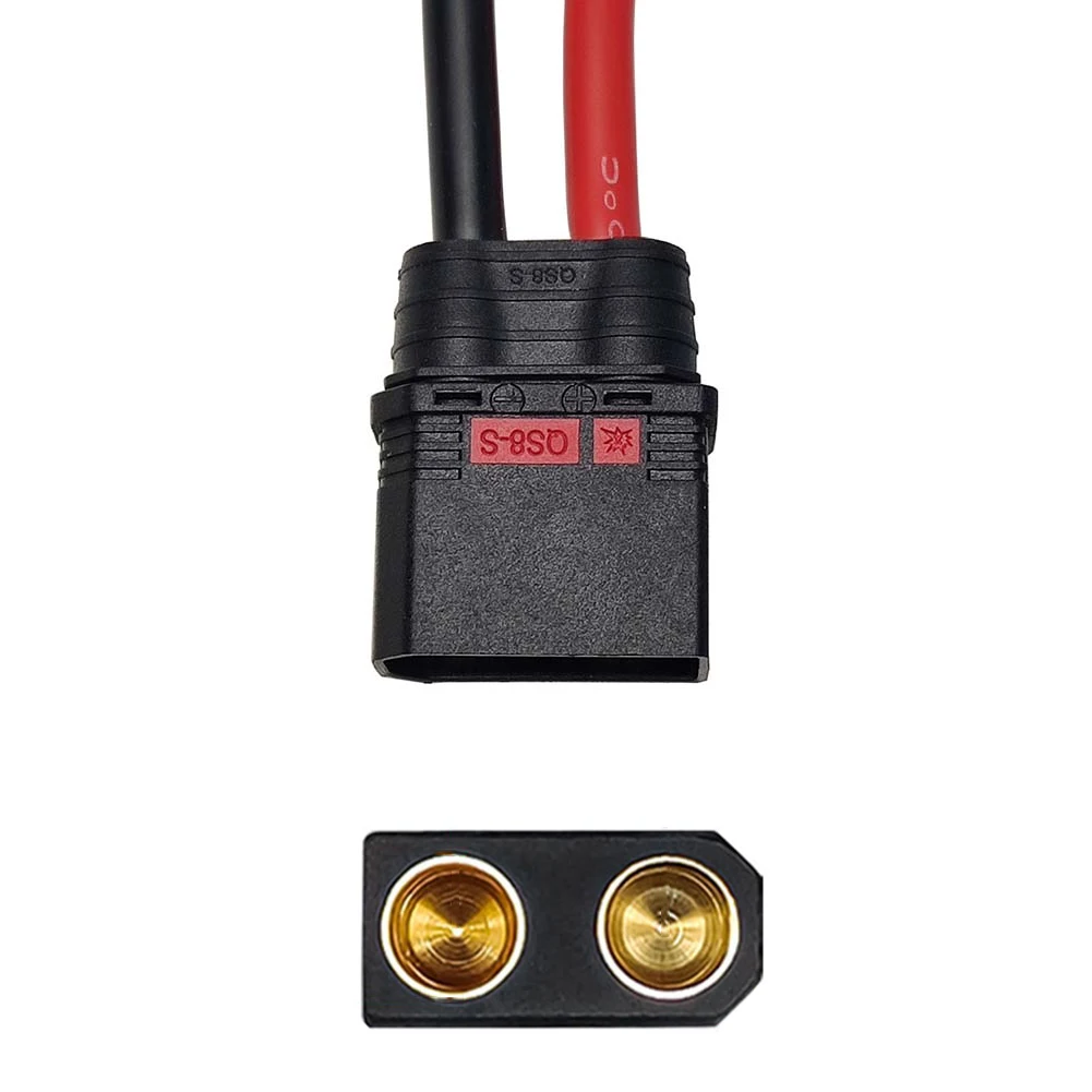 

Разъем для аккумулятора QS8-S с кабелем 10AWG, токопроводящая способность 110А, конструкция Spark для надежной работы радиоуправляемых моделей и электромобилей