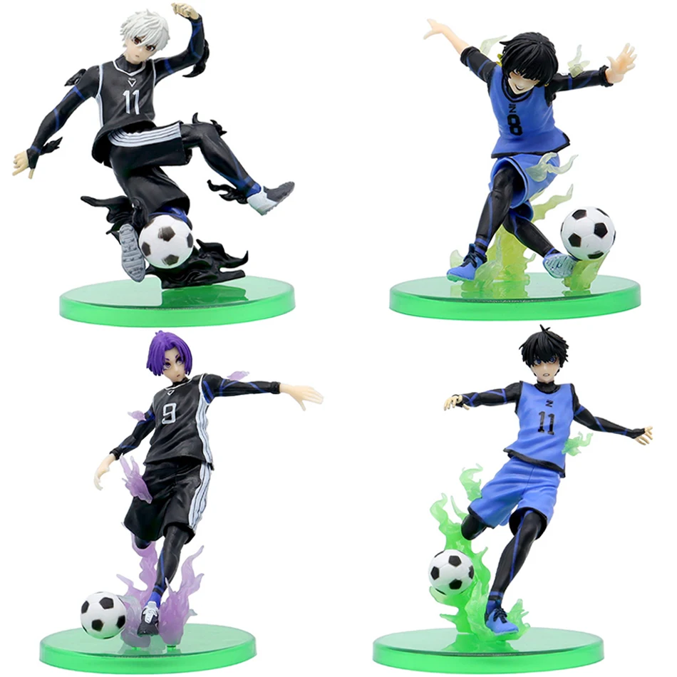 4pcs BLUE LOCK Anime Figures Doll Isagi Yoichi Nagi Seishiro Bachira Meguru Mikage Reo Action PVC Model Toys for Children Gift