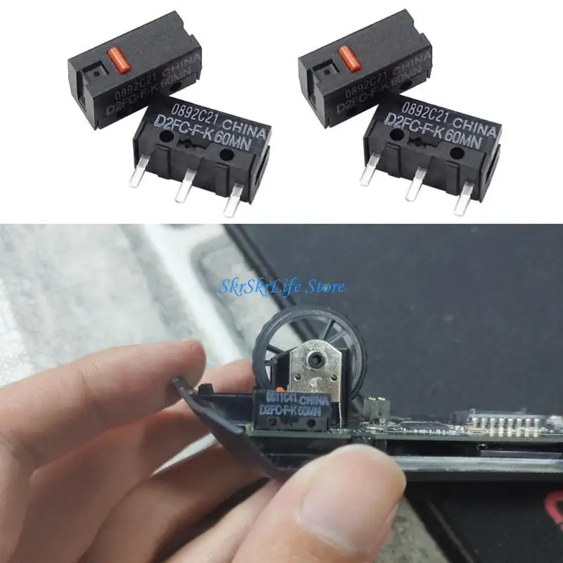E65E 4PCS Maus Micro-Switch Original D2FC-F-K Red Dot 60m Klicks MicroSwitch