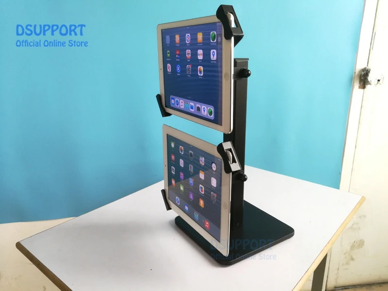 Popular Anti-theft Dual Screen Tablet Stand Mount For 7-13 inch variety-size tablets POS Stand With Lock