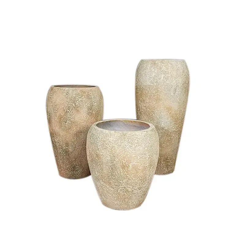 Most Popular Fiber-Clay Pot, New Arrival Outdoor Green Plant Pot ,Nordic Garden Pots Cement Fiberglass Flower Pot