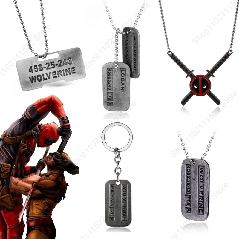 

2024 Movie Deadpool & Wolverine Pendant Necklace Logan Hang Tag Neck Chain Fans Collection Commemorative Jewelry