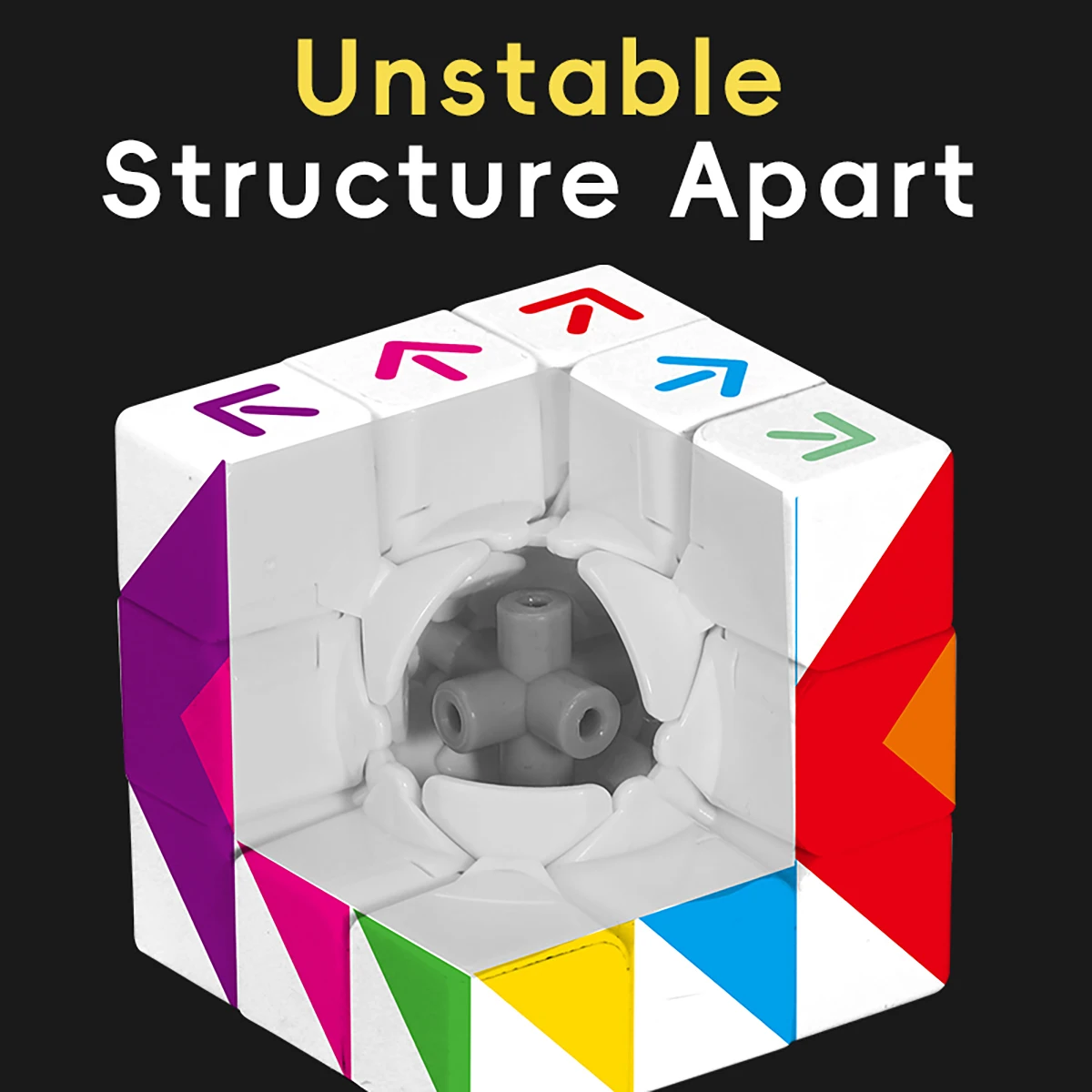 매직 큐브 3x3x3 3D UV 인쇄 방향 화살표 스트레스 릴리프 퍼즐 전문 부드러운 속도 게임 어린이 장난감 선물