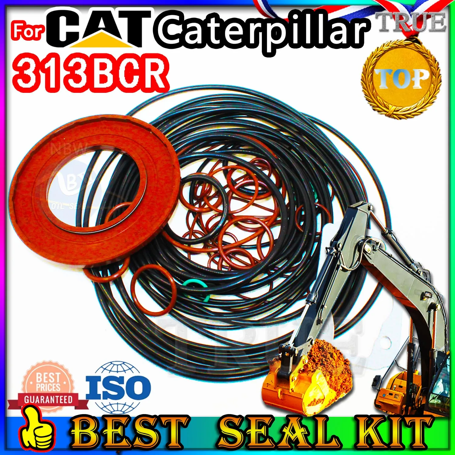 

For Caterpillar 313BCR Oil Seal Repair Kit CAT Boom Arm Bucket Excavator Hydraulic Cylinder Planetary Axle STICK adjuster type