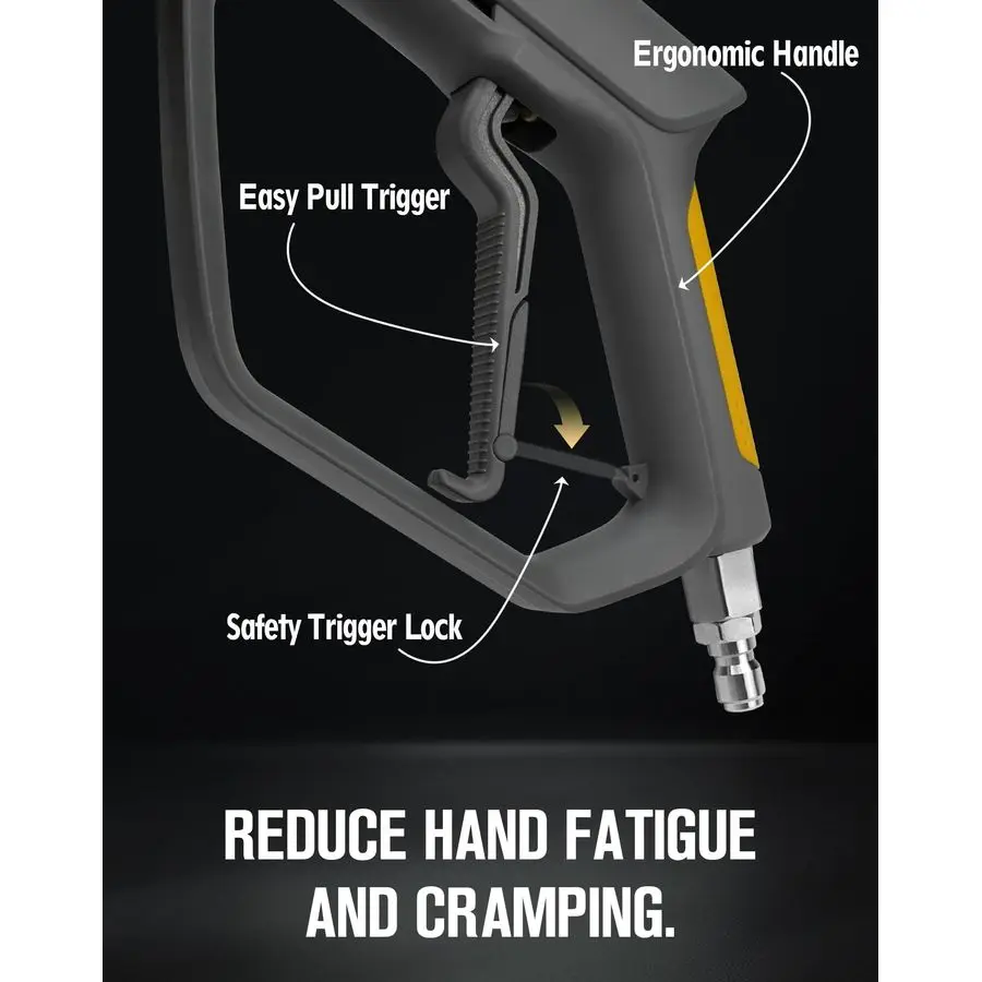 مسدس غسالة الضغط 5000 رطل لكل بوصة مربعة مع مسدس غسالة دوار عالي الطاقة مع 3 قابس ذكر، 5 أطراف فوهة، ميزات 3 أطوال قابلة للاختيار، E #3