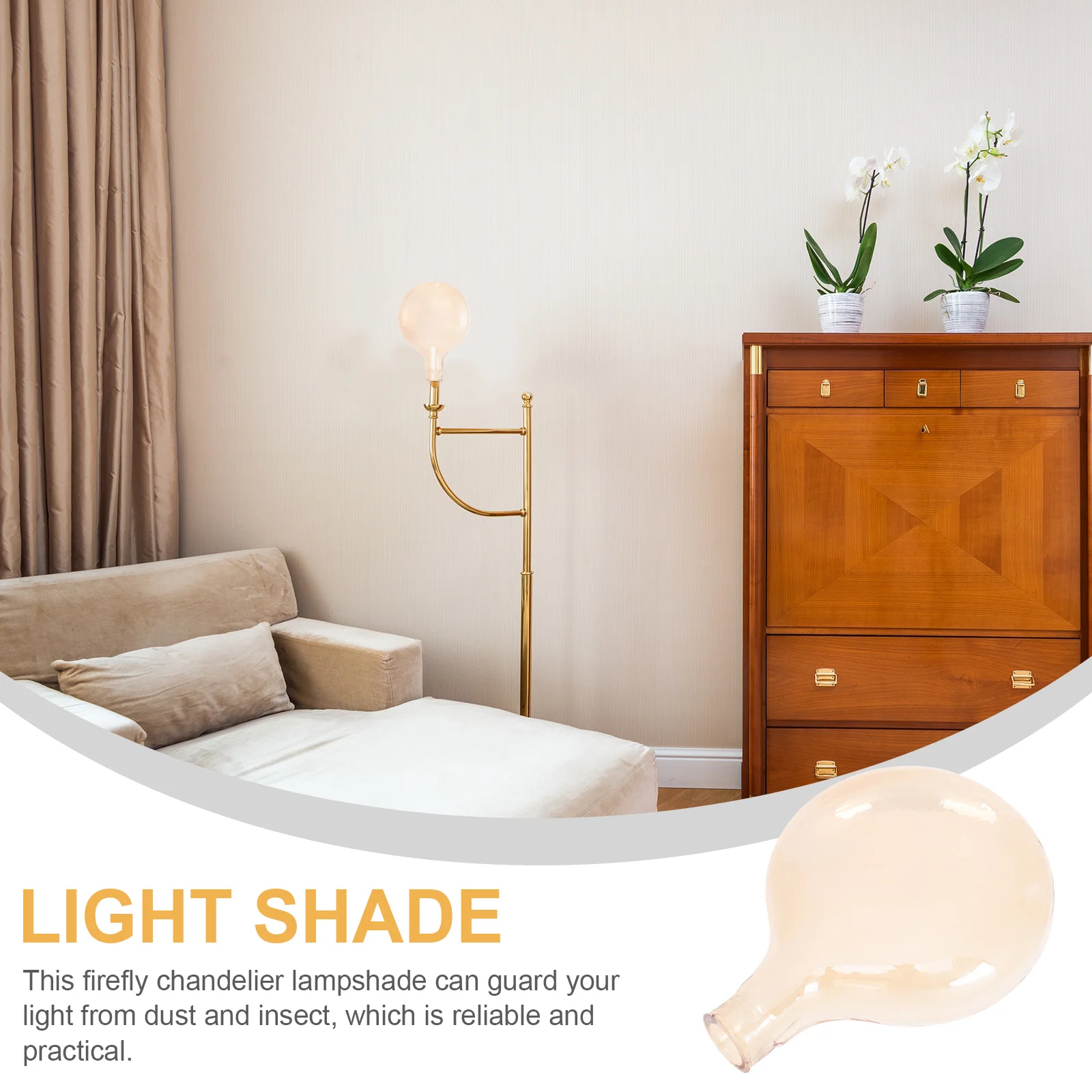 

Small Glass Lampshade for Chandeliers Firefly Pendant Light Shade Home Restaurant Hotel Use Easy Install Guard Light Insects