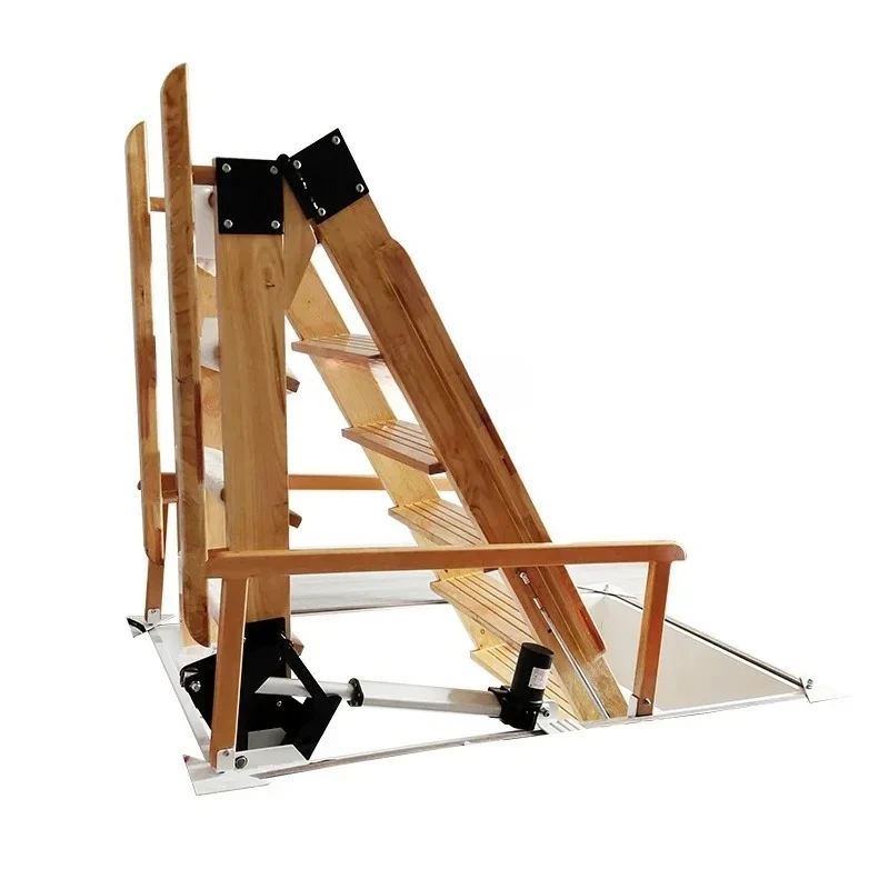 

14, выдвижная лестница на чердаке из массива дерева, складная и подъемная лестница, электрическая бытовая телескопическая лестница, двухуровневая лестница для дома